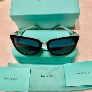 Tiffany & Co. Black and Aqua Sunglasses